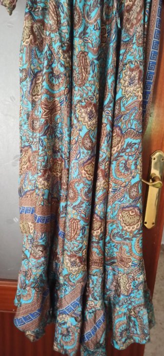 Vestido seda estampado mujer talla única