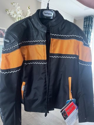 Chaqueta Moto Samada Talla L Negra/Naranja