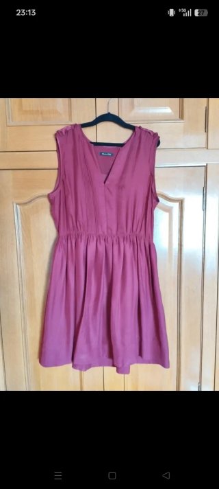 Vestido Seda Massimo Dutti Burdeos