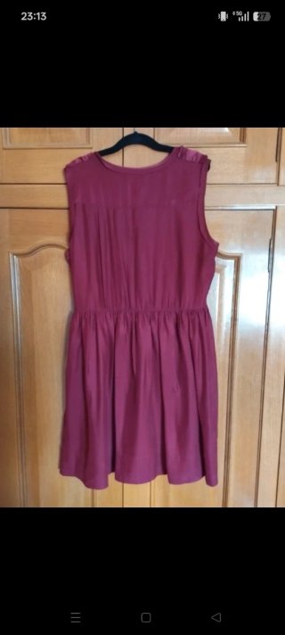 Vestido Seda Massimo Dutti Burdeos