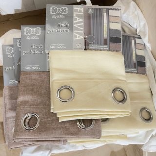 8 Tende Mastro Bianco Beige/Panna 140x280cm