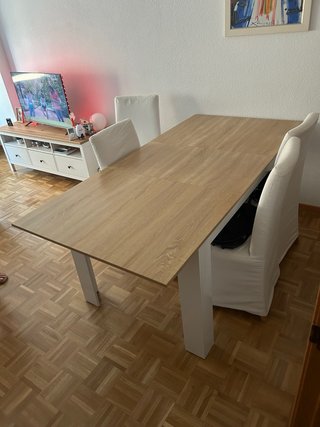 Mesa de comedor extensible madera y sillas