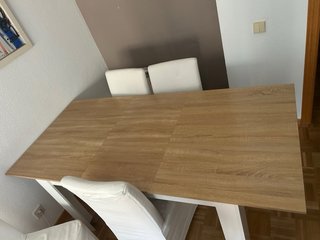Mesa de comedor extensible madera y sillas