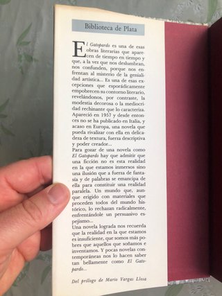 Libro El Gatopardo - G. Tomasi de Lampedusa