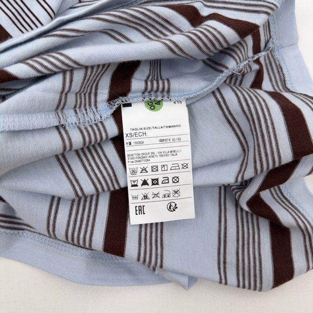 United Colors Of Benetton Striped Mock Neck XS