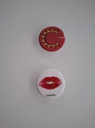 Set 2 spille Chanel metallo logo