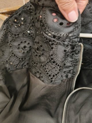 Chaqueta negra fantasía con encaje Talla 1XL
