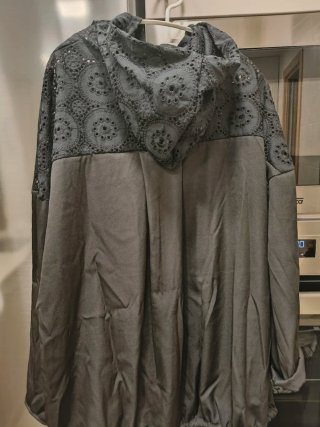 Chaqueta negra fantasía con encaje Talla 1XL