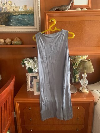 Vestido Massimo Dutti Viscosa y Seda Gris