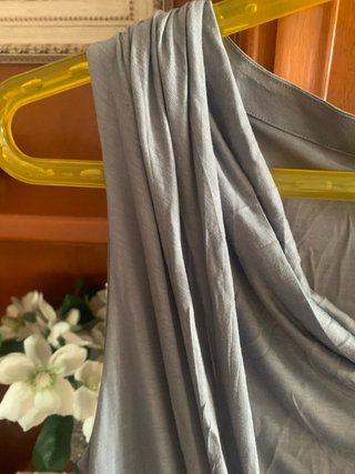 Vestido Massimo Dutti Viscosa y Seda Gris