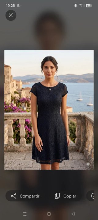 Vestido H&M encaje azul marino