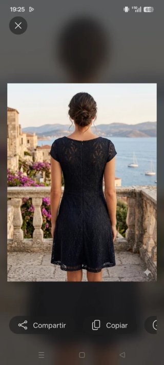 Vestido H&M encaje azul marino