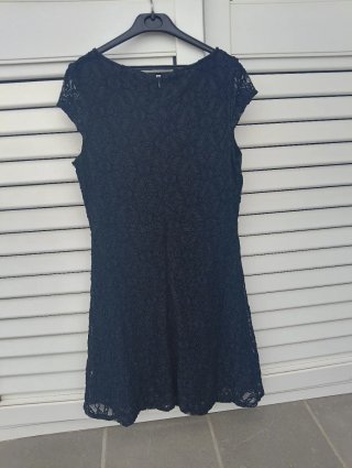 Vestido H&M encaje azul marino