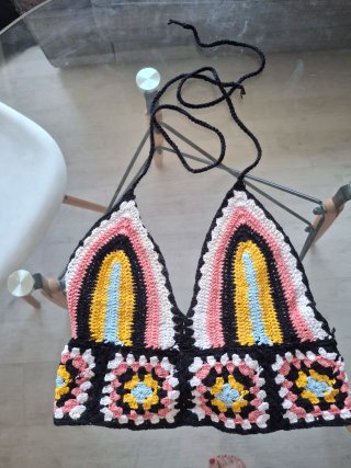 Top Crochet Multicolor Talla Única