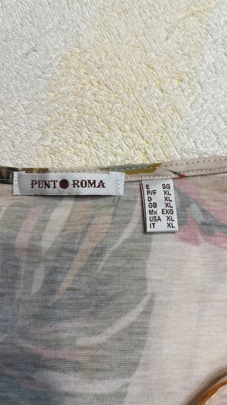 Blusón Punto Roma Estampado Hojas Talla XXL