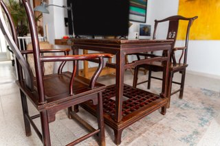 Mesa y Sillas Yugo Chinas Dinastía Qing s.XIX