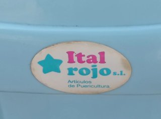 Trona plegable bebé con bandeja azul