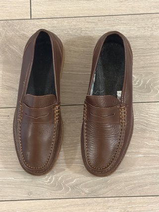 Zapatos náuticos de piel de hombre color marrón