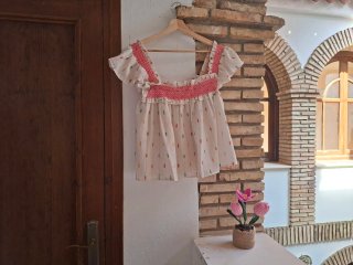 Blusa nido abeja estampado Honeycomb blouse