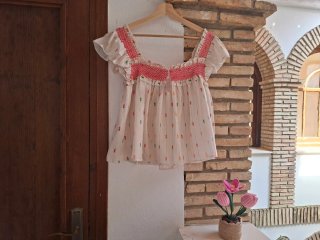 Blusa nido abeja estampado Honeycomb blouse