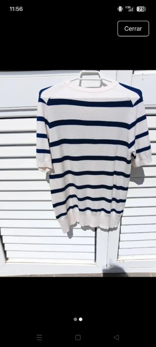 Jersey Zara manga corta rayas azul
