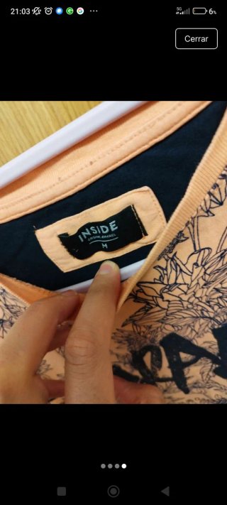 Camiseta INSIDE Estampada Naranja Talla M
