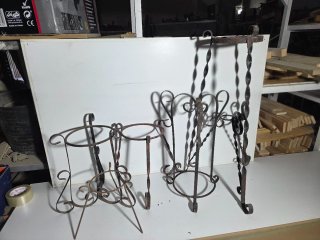 Conjunto 4 maceteros metal forja