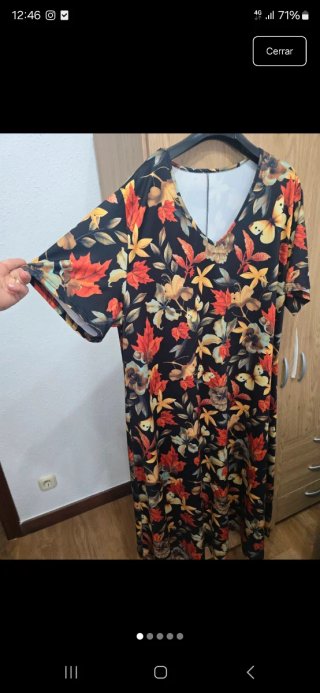 Vestido estampado hojas y mariposas