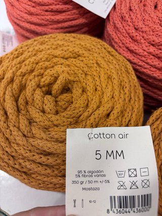 Ovillos Cotton Air CASASOL y anillas de madera