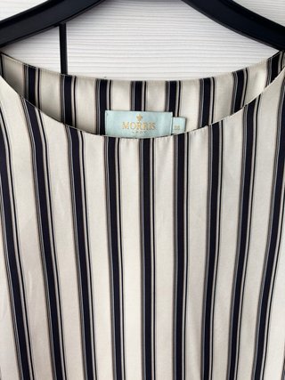 Blusa Morris Talla S Rayas Beige y Negro