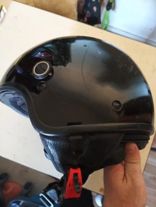 Casco Jet LEM Roger Talla S Negro/Dorado