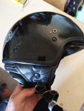 Casco Jet LEM Roger Talla S Negro/Dorado