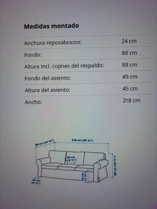 Sofá 3 plazas rojo Ikea mas Sofa individual