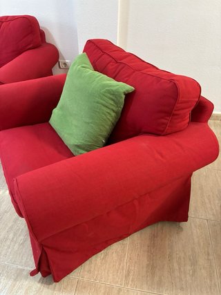 Sofá 3 plazas rojo Ikea mas Sofa individual