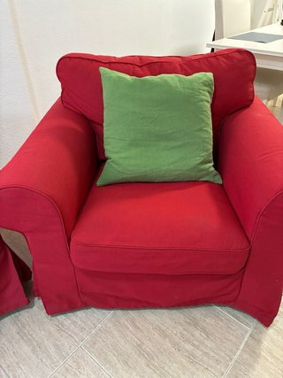 Sofá 3 plazas rojo Ikea mas Sofa individual
