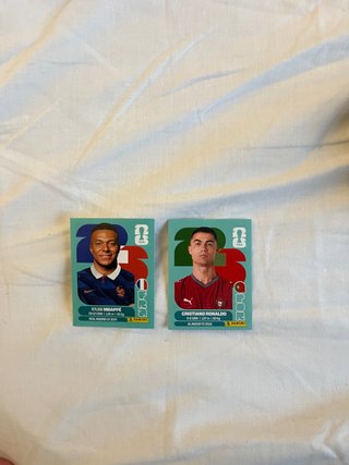 Cromo Cristiano Ronaldo y Mbappé Panini