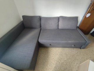 Sofá cama chaiselong Friheten gris