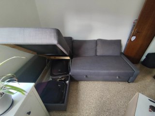 Sofá cama chaiselong Friheten gris