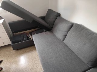 Sofá cama chaiselong Friheten gris