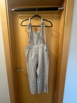 Mono Zara Rayas blanco y gris