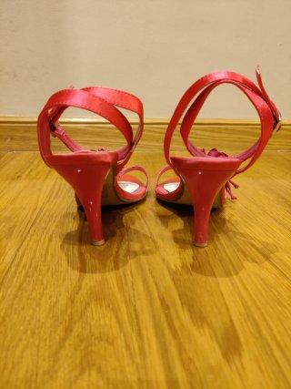Sandalias Fucsia Talla 38 Flores