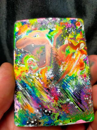 Carta Charizard pintada a mano
