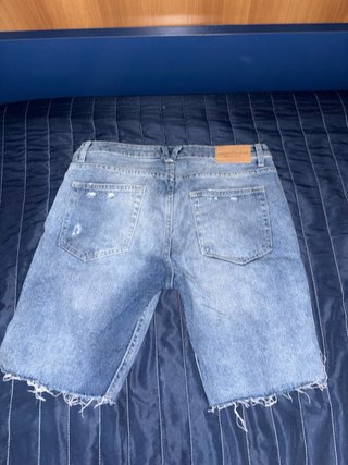 Bermuda jeans strappati uomo