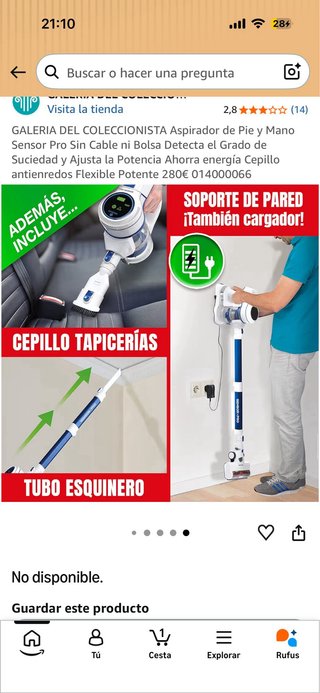 Aspiradora Pie y Mano Sensor Pro