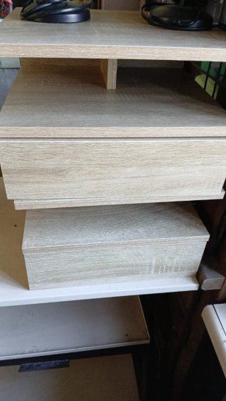 Mesitas Noche Flotantes Madera Beige