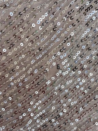 Abito lungo asimmetrico di paillettes oro