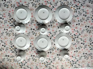 Juego de 6 tazas 6 platillos de porcelana Limoges
