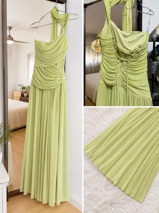 Vestido largo lima drapeado