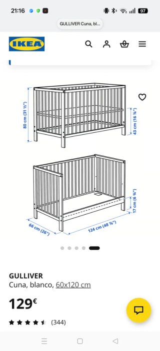 Cuna Gulliver blanca Ikea