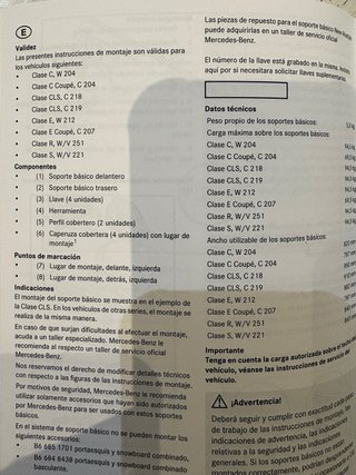 Barras techo porta esquís Mercedes